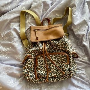 Leopard print backpack